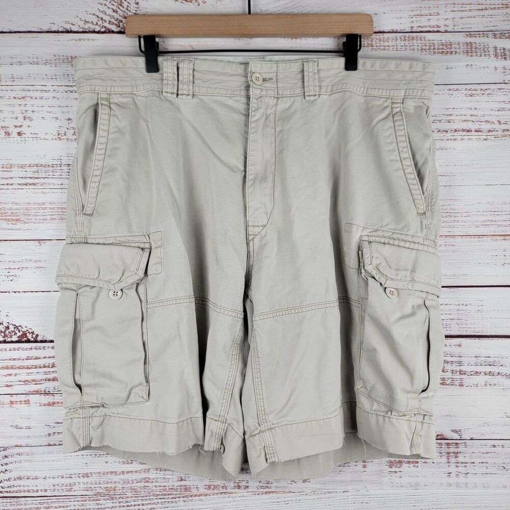 Polo Ralph Lauren Cargo Shorts Mens Size 40 Beige Classic Polo Chino Distress